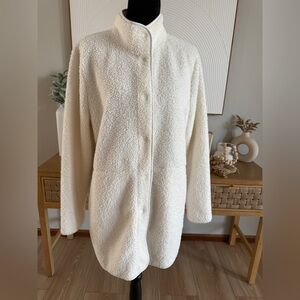 Talbots Cream Teddy Jacket Size L